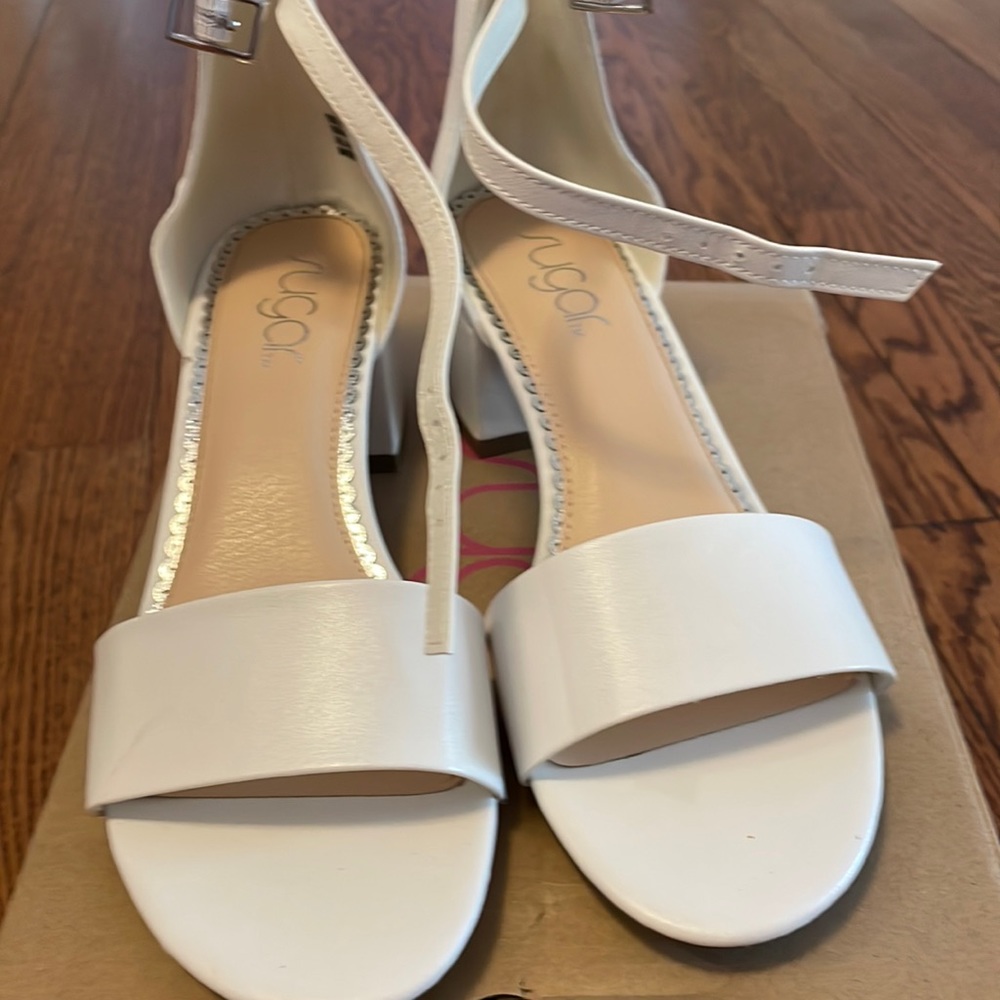 Sugar white strap heels